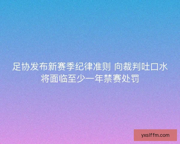 足协发布新赛季纪律准则 向裁判吐口水将面临至少一年禁赛处罚